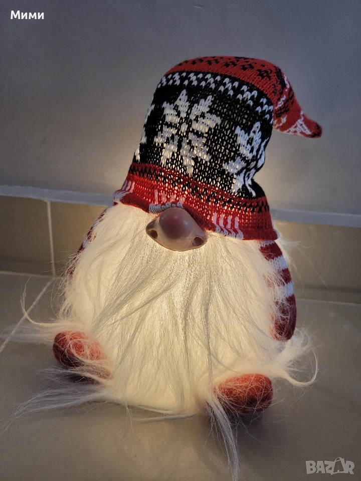 Светещ коледен гном, снимка 1