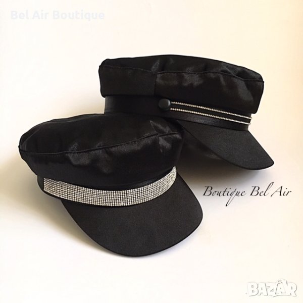 Дамска шапка, каскет с камъчета, снимка 1