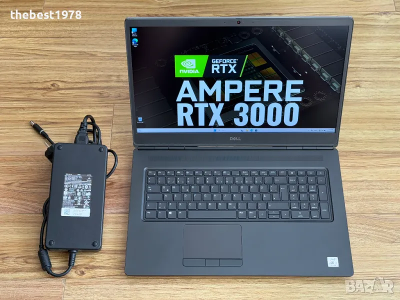 17.3 Dell 7750`Core i7-10850H/RTX 3000/64GB RAM/1TB NVMe/FHD IPS/4G LTE/Бат 8ч, снимка 1