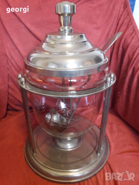 Стара немска кристална купа за пунш , снимка 1