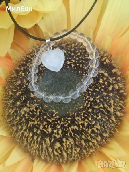 Комплект колие и гривна планински кристал, снимка 1