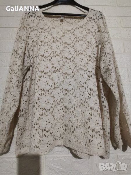 ЕЛЕГАНТНА БЛУЗА ЦВЯТ СЛОНОВА КОСТ 2XL-3XL, снимка 1