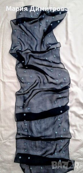 Копринен шал с бродирани цветя, снимка 1