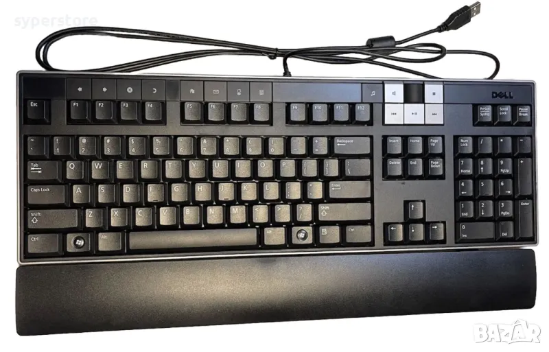 Клавиатура USB Dell EU-1L  SS000535, мултимедийна , с вграден usb хъб, Интегриран контрол на звука E, снимка 1