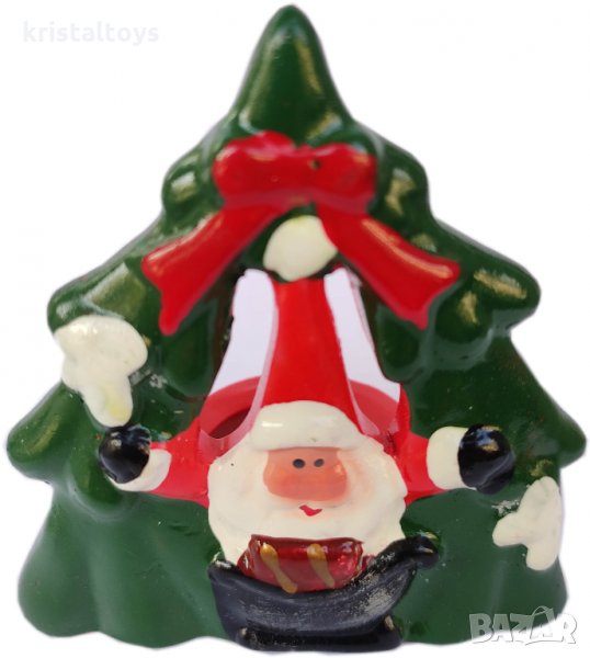 Коледна елха с дядо Коледа - свещник, снимка 1