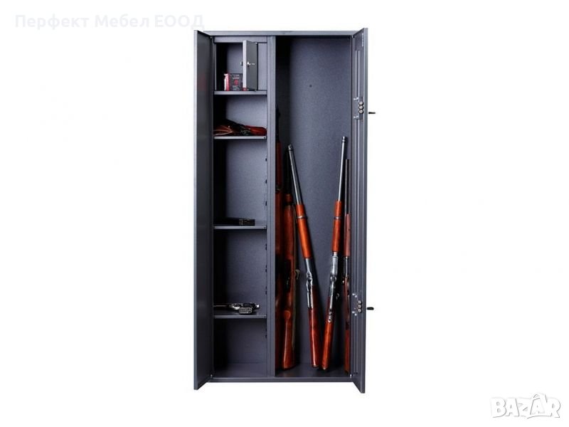 Практична каса за 5 броя оръжия-размери 140 см./62см.-две врати,рафтове и касово отделение, снимка 1