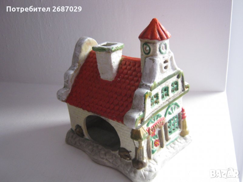 керамика къща къщичка свещник фигура, снимка 1
