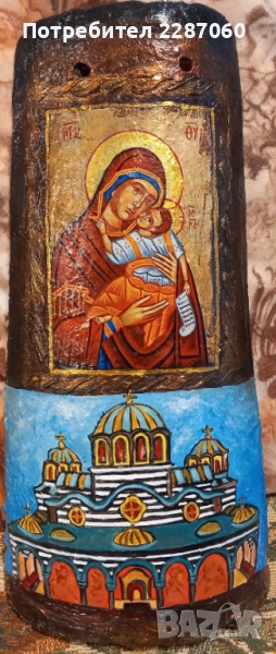 Рисувани керемиди-морски,къщи,абстрактни.Икони декупаж.Св. Георги,Св.Димитър,Св.Арх.Михаил,Св.Никола, снимка 1