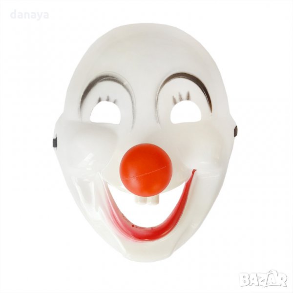 1378 Пластмасова парти маска Клоун с червен нос, снимка 1