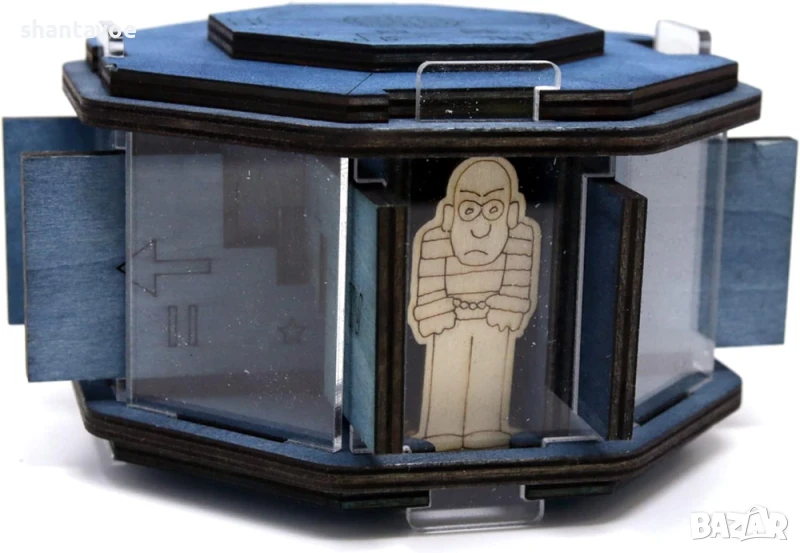 Ескейп кутия дървен пъзел с механизми за отваряне - Затвор, снимка 1