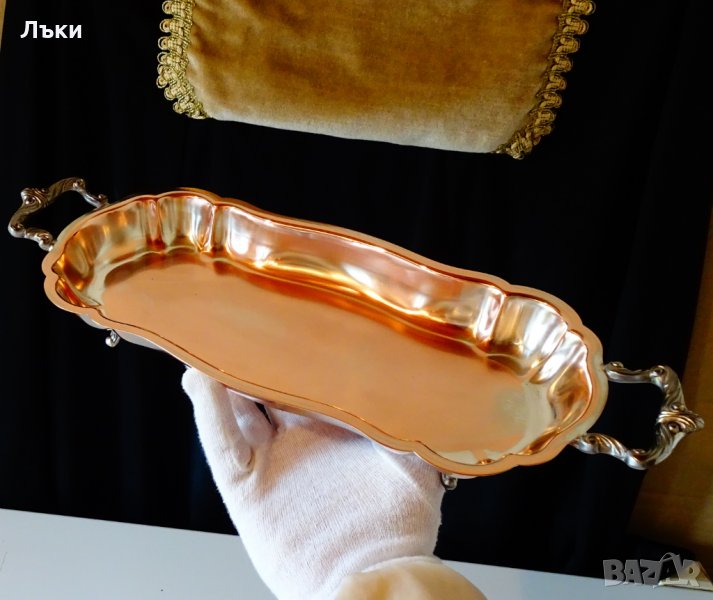 Барокова медна фруктиера,сребро,маркирана. , снимка 1