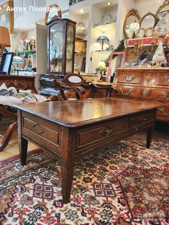 Холна маса с голямо двустранно чекмедже, снимка 1