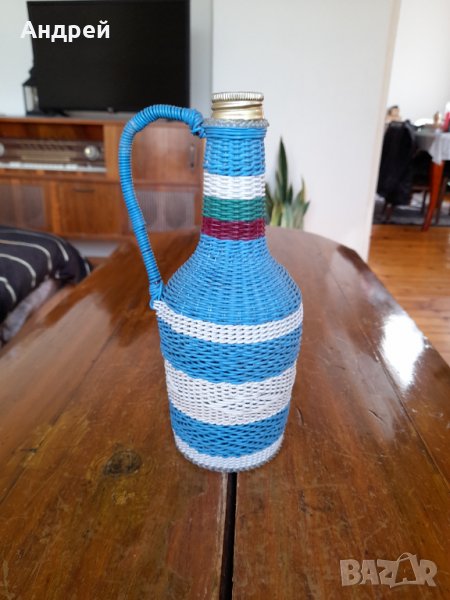 Старо плетено шише,бутилка #4, снимка 1