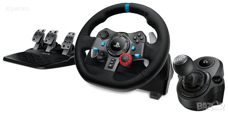 Волан с педали и скоростен лост + Gran Turismo 7 и Asseto Corsa за Playstation 5, снимка 1