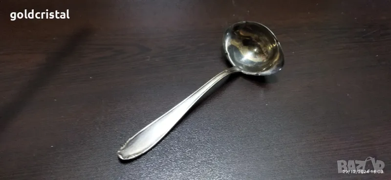 Стар посребрен прибор за сервиране на сос , снимка 1