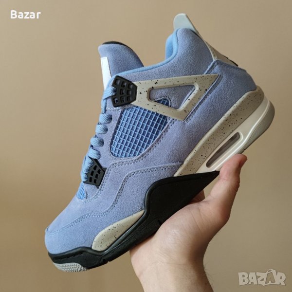 Нови Мъжки Обувки Nike Air Jordan Retro 4 UNC University Blue Сини Кецове Маратонки Размер 43, снимка 1