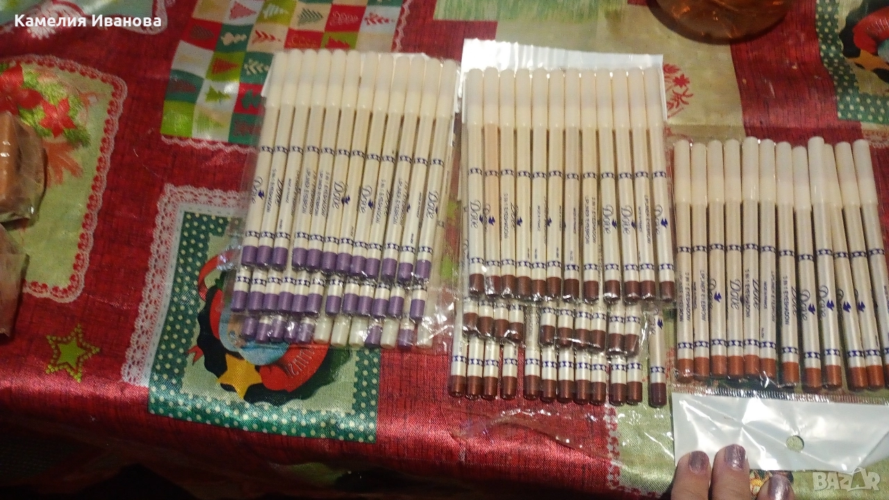 Промоция 0,90 лв-1брой!!!Козметични моливи 3 в 1 Dove,Golden Rose за очи,устни и вежди с острилкаа, снимка 1