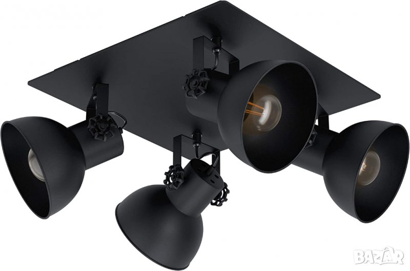 Плафон EGLO Barnstaple 1, плафон с 4 крушки, винтидж, индустриален, ретро, ​​плафон от стомана, снимка 1