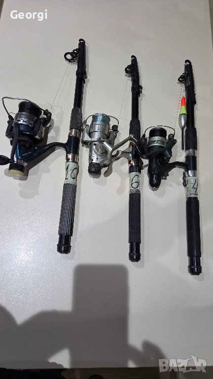 Стари Рибарски Въдици, Спининги, Пръчки  с машинки, макари. , снимка 1