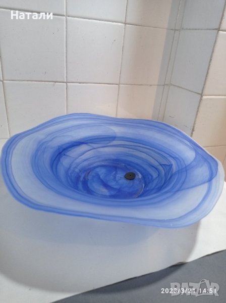 стъклена купа синя 297, снимка 1