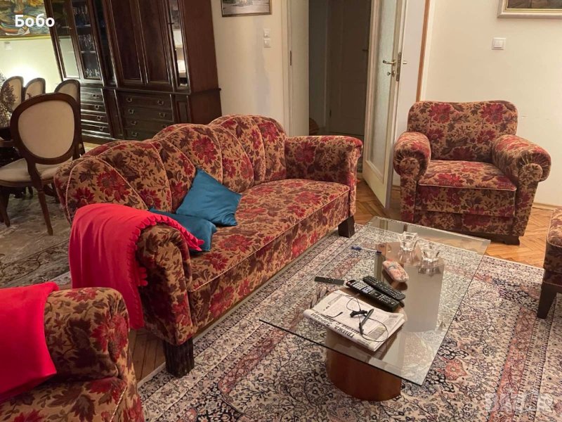 Старинно канапе с две кресла и две табуретки/холна гарнитура, снимка 1