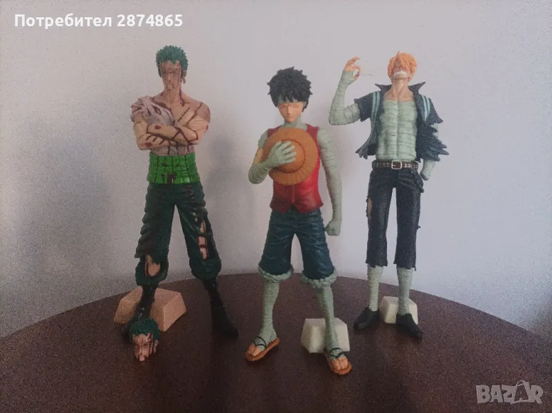 комплект one piece фигурки на зоро луфи и санджи/ zoro luffy sanji, снимка 1