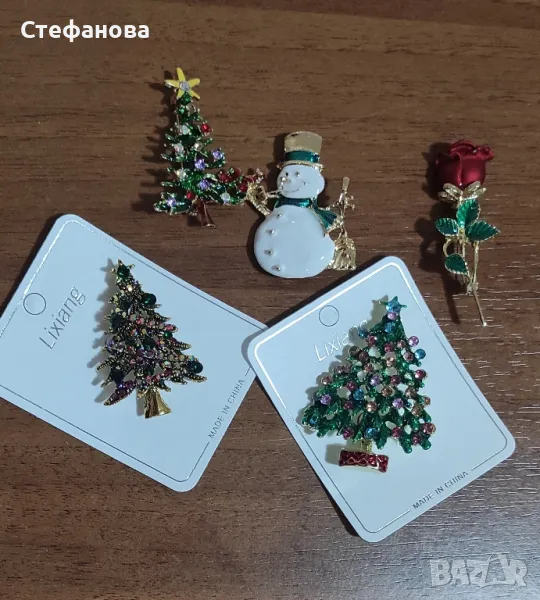 Коледни брошки Елха, снимка 1