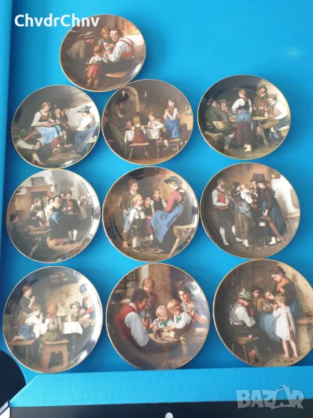 10бр Bareuther Бавария немска колекционерска декоративна порцеланова чиния-картина, снимка 1