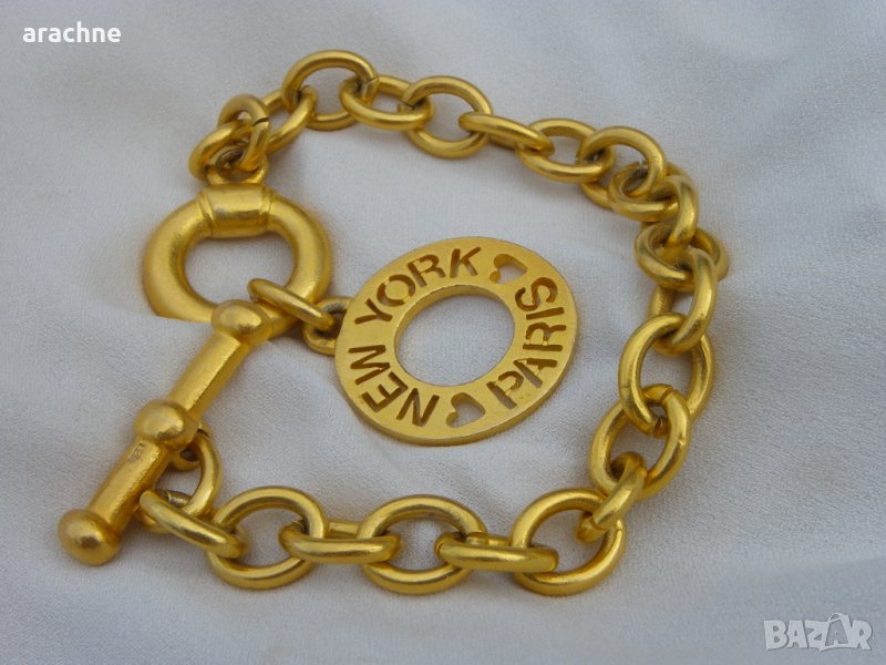 Позлатена сребърна гривна, снимка 1