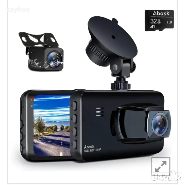 Abask M18 предна+задна 1080P двойна камера за табло, снимка 1