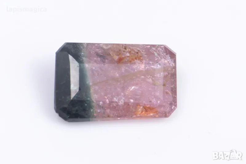 Двуцветен динен турмалин 0.59ct октагон шлифовка, снимка 1