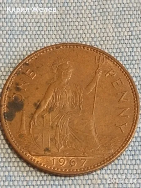 Монета 1 пени 1967г. Великобритания Кралица Елизабет втора за КОЛЕКЦИЯ 39799, снимка 1