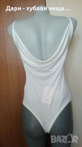 Млечно бяло боди, с интересен гръб👗🍀M/L,L👗🍀арт.2099, снимка 1