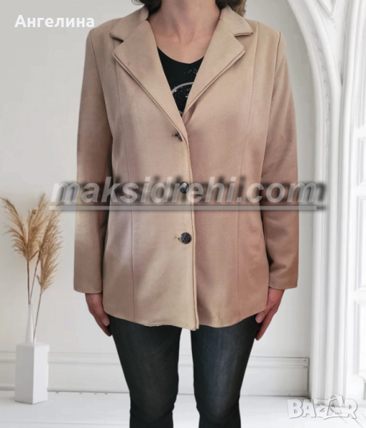 Дамско елегантно сако, от плат, имитиращ велур., снимка 1