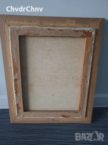 49х41см/малка стара картина масло върху платно/градски пейзаж-църква/дървена рамка, снимка 8 - Картини - 50853143