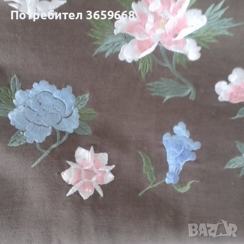 Дамска чанта с бродерия и бамбукови дръжки, снимка 5 - Чанти - 40249163