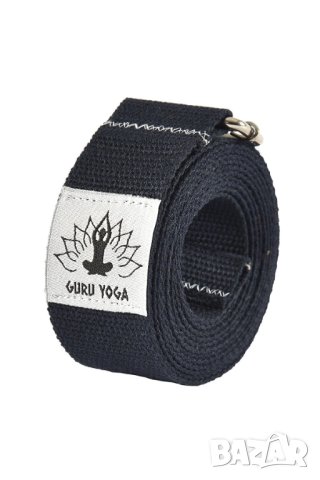 Колан за йога 250х4см - 100% памук, черен цвят, снимка 2 - Йога - 40394154