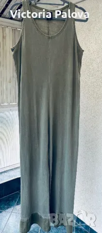 Дълга рокля G-STAR RAW памук и лен