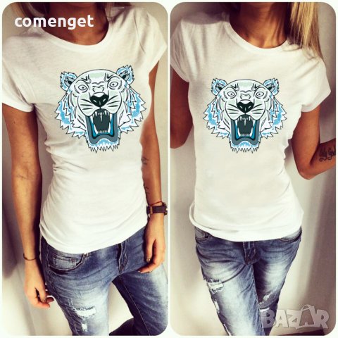 ХИТ! Дамски тениски с TIGER Paris BLUE! Поръчай с твоя идея!, снимка 3 - Тениски - 28918284