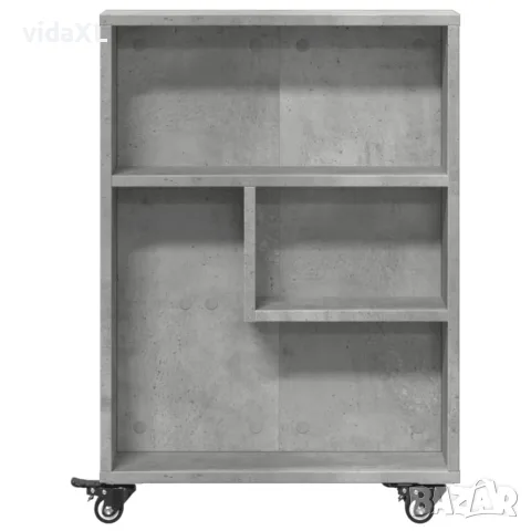 vidaXL Тесен шкаф за съхранение бетонно сив 48x13x68см инженерно дърво, снимка 4 - Шкафове - 56148292