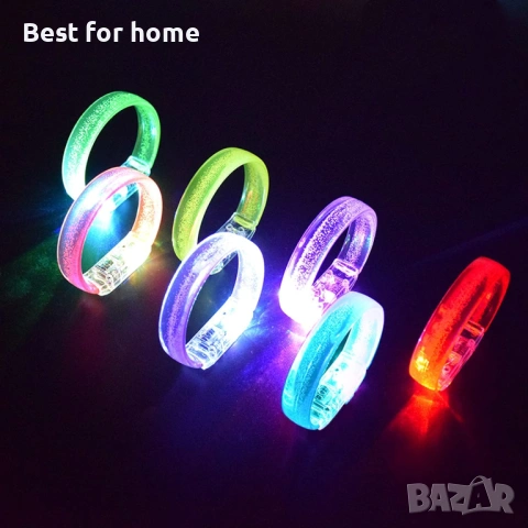 WP WANNA PARTY Многоцветна LED гривна, светеща в тъмното гривна за деца и възрастни, 12 бр