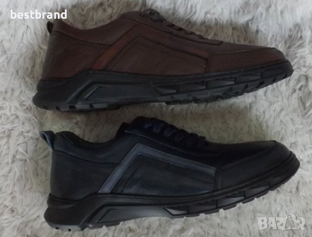 Обувки, естествена кожа, кафяви и сини, код 5/78, снимка 2 - Ежедневни обувки - 42893814