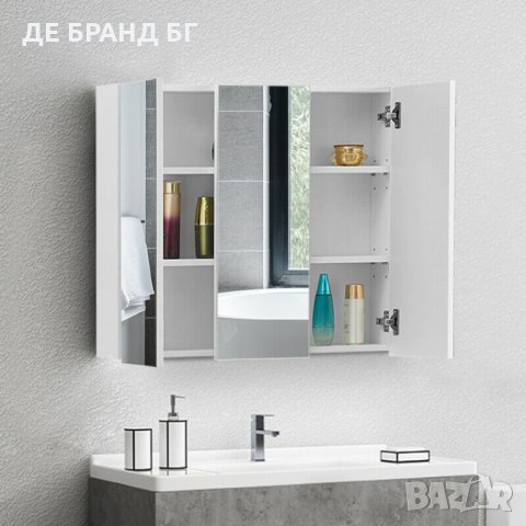 Шкаф за баня с огледало SGJTBC002WH, снимка 12 - Шкафове - 35564911