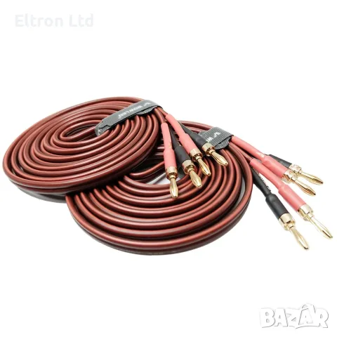2 X 2m HiFi OFC Audio Speaker Cables Gold-Plated Banana Plugs 2x4mm, снимка 7 - Тонколони - 55073958