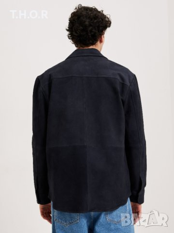 НОВО Selected Homme Suede Overshirt Jacket мъжко яке/естествен велур L, снимка 3 - Якета - 42377200