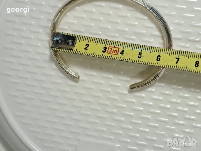 твърда отворена сребърна гривна , снимка 8 - Гривни - 48642013