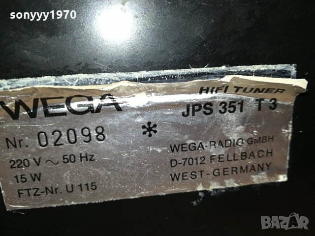 wega-retro stereo tuner-west germany 1108210948, снимка 12 - Ресийвъри, усилватели, смесителни пултове - 33783629