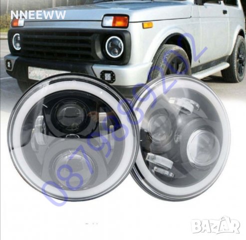 7"Инчов кръгъл диоден фар за Джип, снимка 4 - Аксесоари и консумативи - 30170109