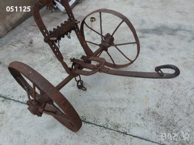 възрожденски кован колесар - теглич за рало, плуг - рядкост, снимка 12 - Антикварни и старинни предмети - 39832649