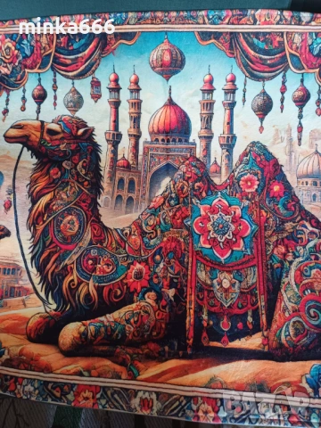 Плюшено ориенталско килимче, снимка 2 - Декорация за дома - 53190797